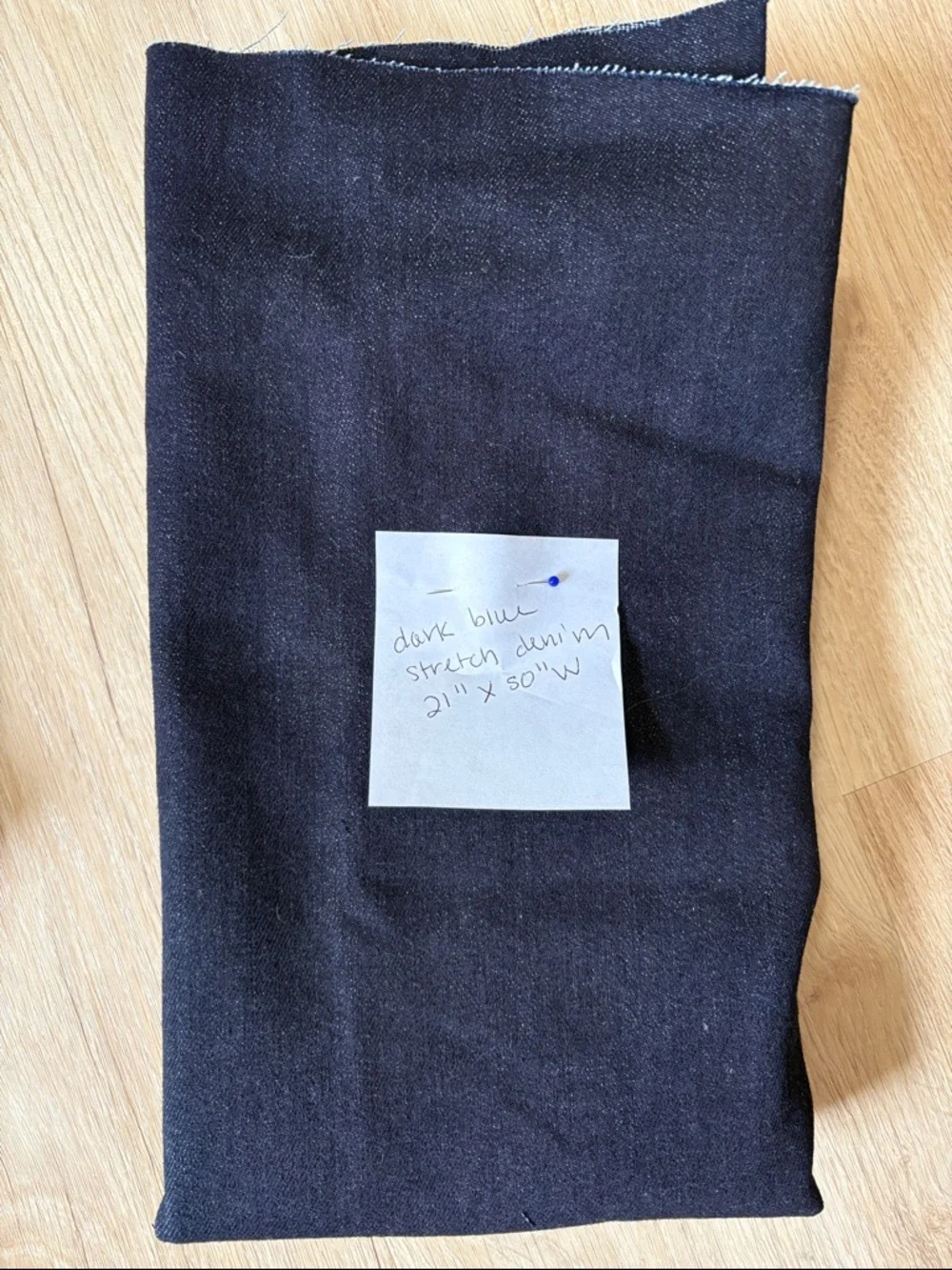 Stretch Denim remnant fabric bundle || shades of blue || 4 cuts of fabric - Picture 6 of 6